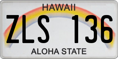 HI license plate ZLS136