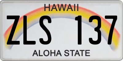 HI license plate ZLS137