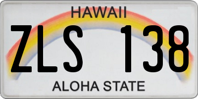 HI license plate ZLS138