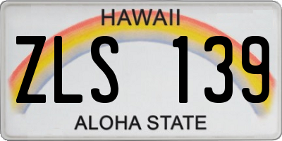 HI license plate ZLS139
