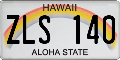 HI license plate ZLS140