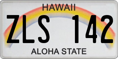 HI license plate ZLS142
