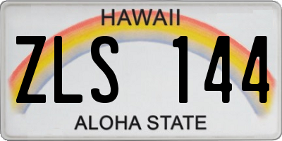 HI license plate ZLS144