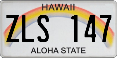 HI license plate ZLS147