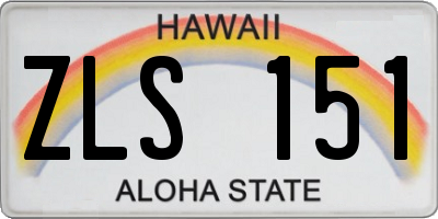 HI license plate ZLS151