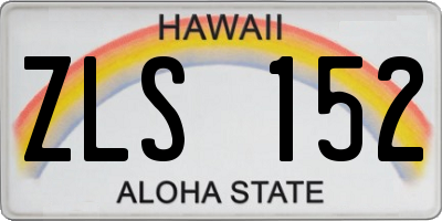 HI license plate ZLS152