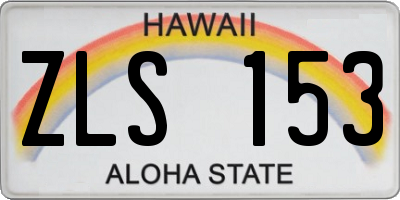 HI license plate ZLS153