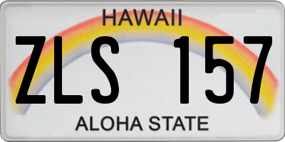 HI license plate ZLS157