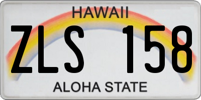 HI license plate ZLS158