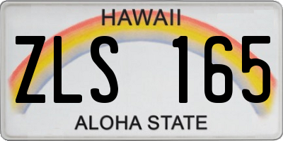 HI license plate ZLS165