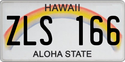 HI license plate ZLS166