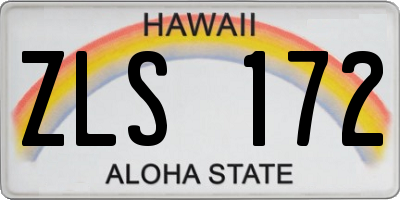 HI license plate ZLS172