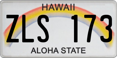 HI license plate ZLS173