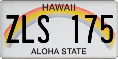 HI license plate ZLS175