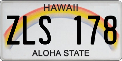 HI license plate ZLS178