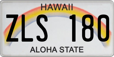 HI license plate ZLS180