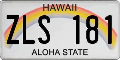 HI license plate ZLS181
