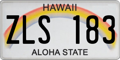 HI license plate ZLS183