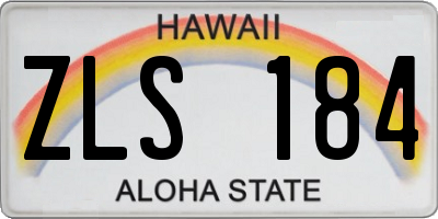 HI license plate ZLS184