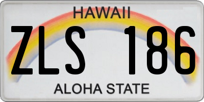 HI license plate ZLS186