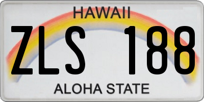 HI license plate ZLS188