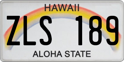 HI license plate ZLS189