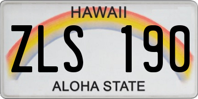 HI license plate ZLS190