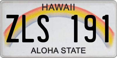 HI license plate ZLS191