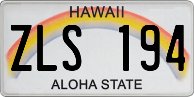 HI license plate ZLS194
