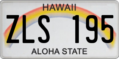 HI license plate ZLS195