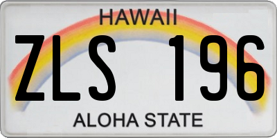 HI license plate ZLS196