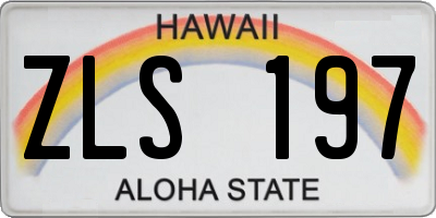 HI license plate ZLS197