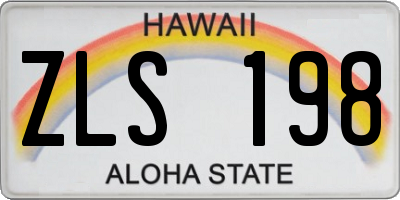 HI license plate ZLS198