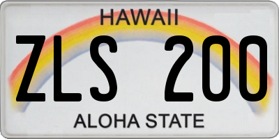 HI license plate ZLS200