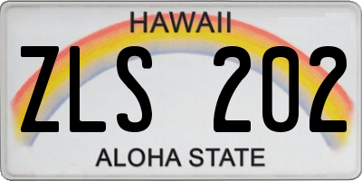 HI license plate ZLS202