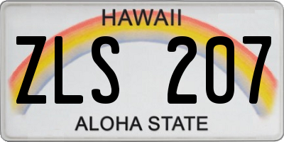 HI license plate ZLS207