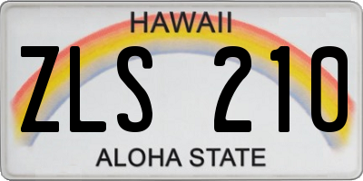 HI license plate ZLS210