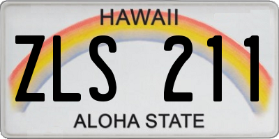 HI license plate ZLS211