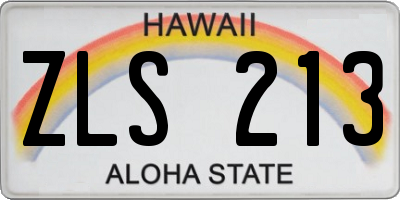 HI license plate ZLS213