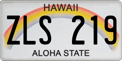 HI license plate ZLS219