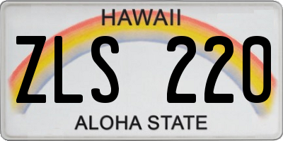 HI license plate ZLS220