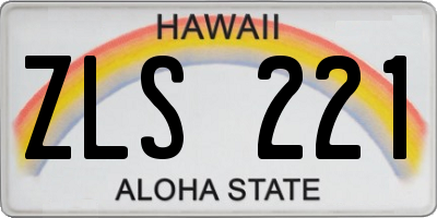 HI license plate ZLS221