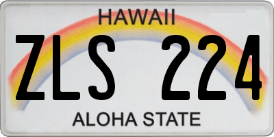 HI license plate ZLS224