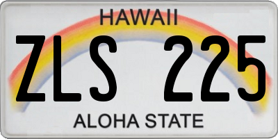HI license plate ZLS225