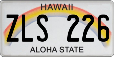 HI license plate ZLS226