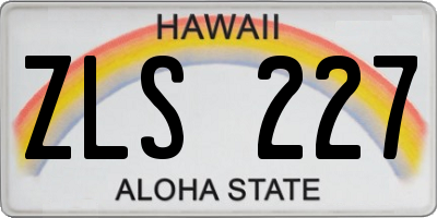 HI license plate ZLS227