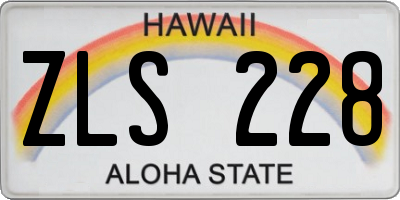 HI license plate ZLS228