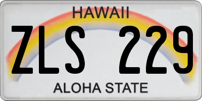 HI license plate ZLS229
