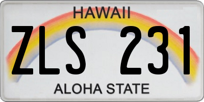 HI license plate ZLS231