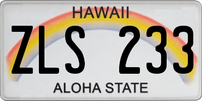 HI license plate ZLS233